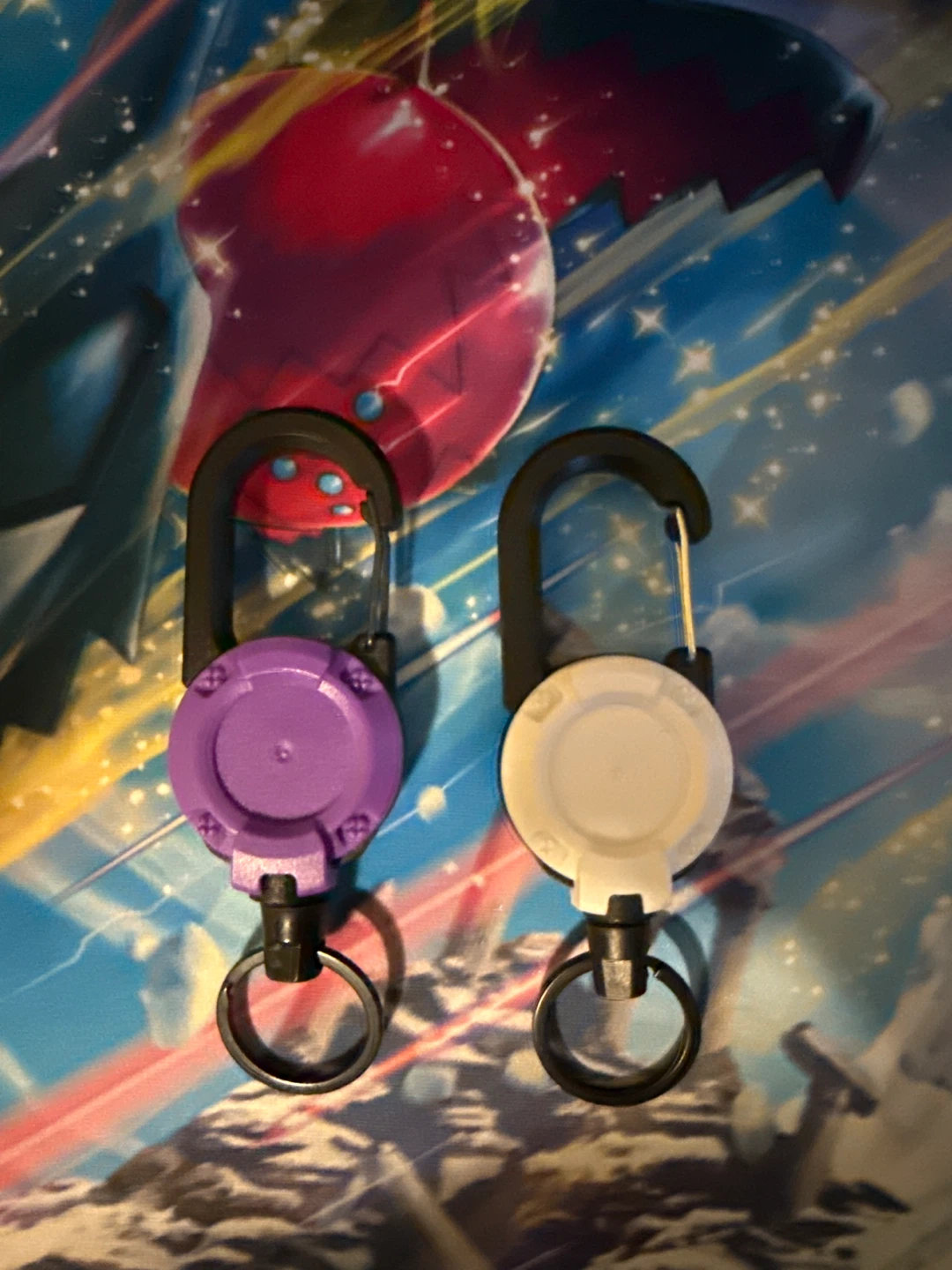 Two Retractable Carabiner Badge Reels