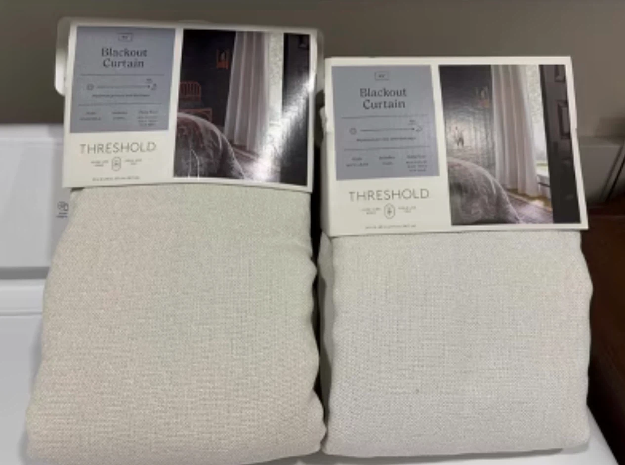Threshold Blackout Curtains, Ivory, Pack of 2