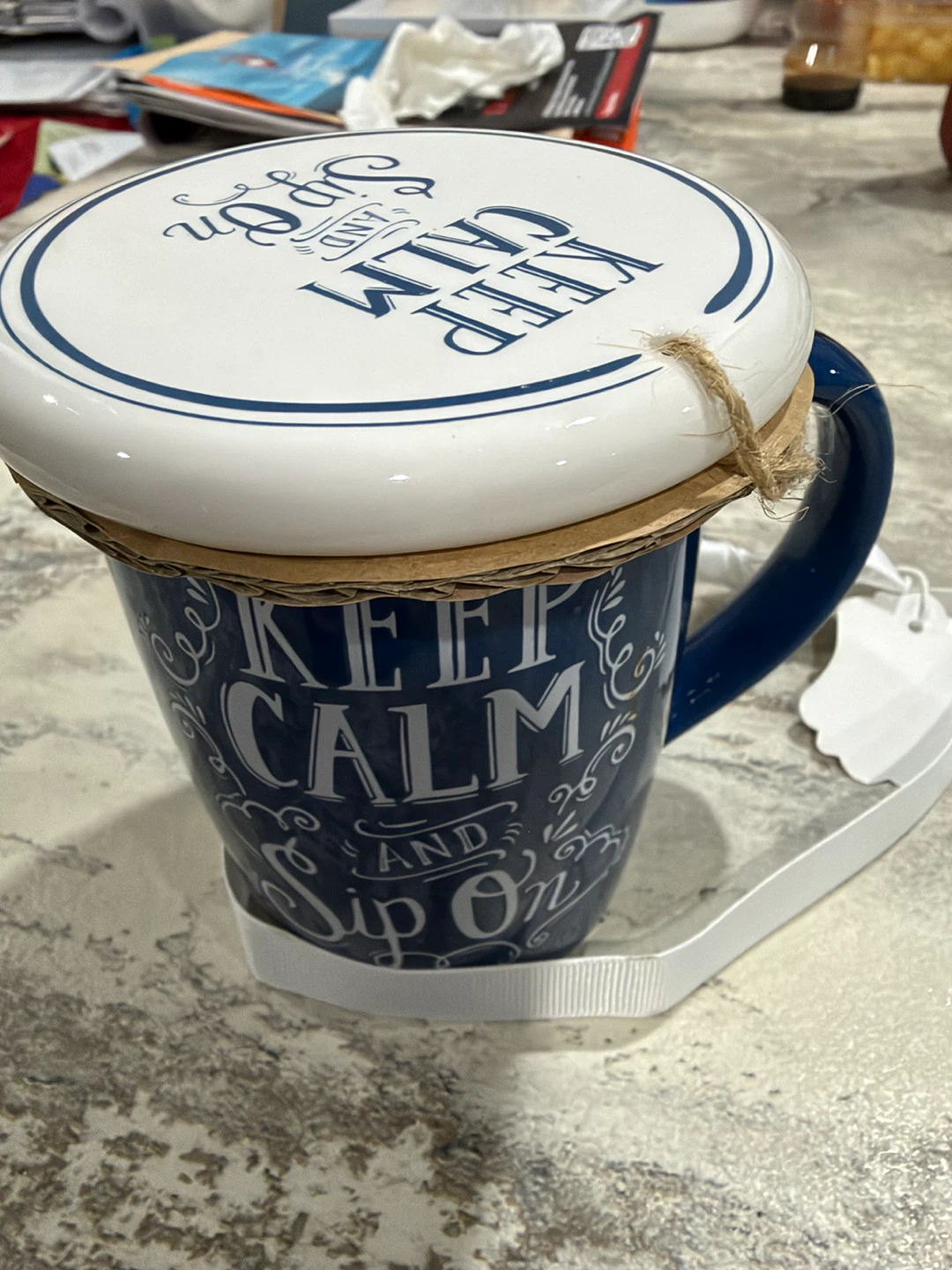 Keep Calm and Sip On Mug with Lid