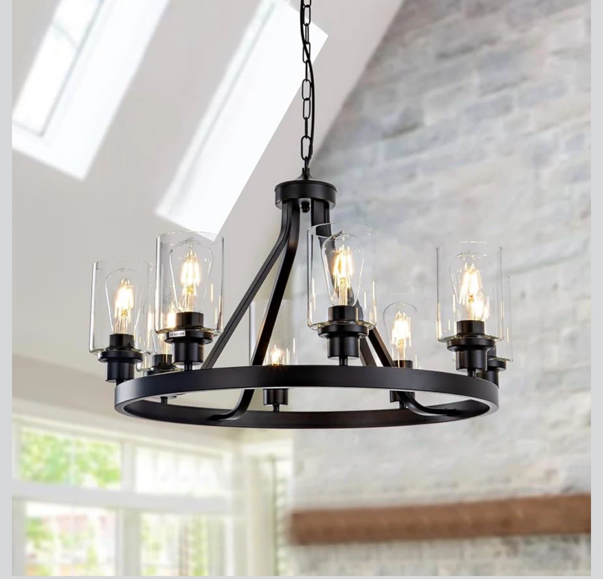 8-Light Wagon Wheel Chandelier - photo 2