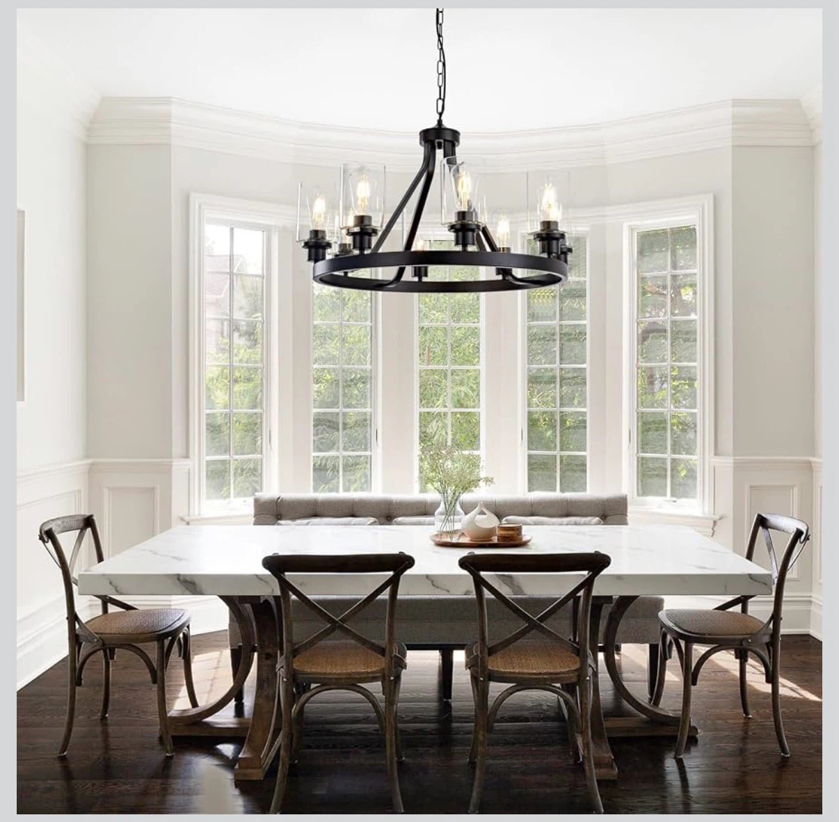 8-Light Wagon Wheel Chandelier - photo 4