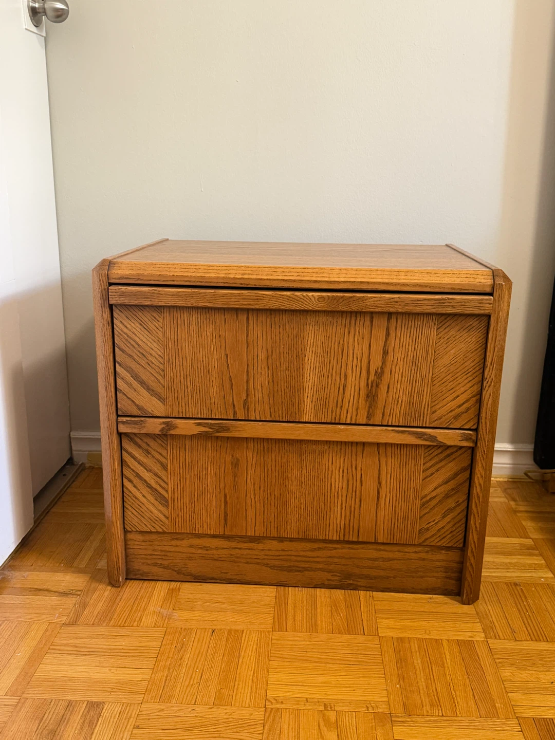 Oak Nightstand with Two Drawers - photo 2