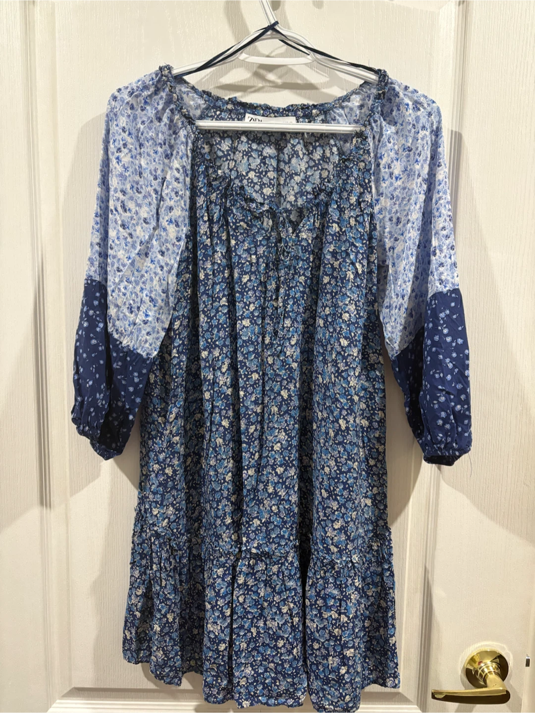 Zara Blue Floral Dress M