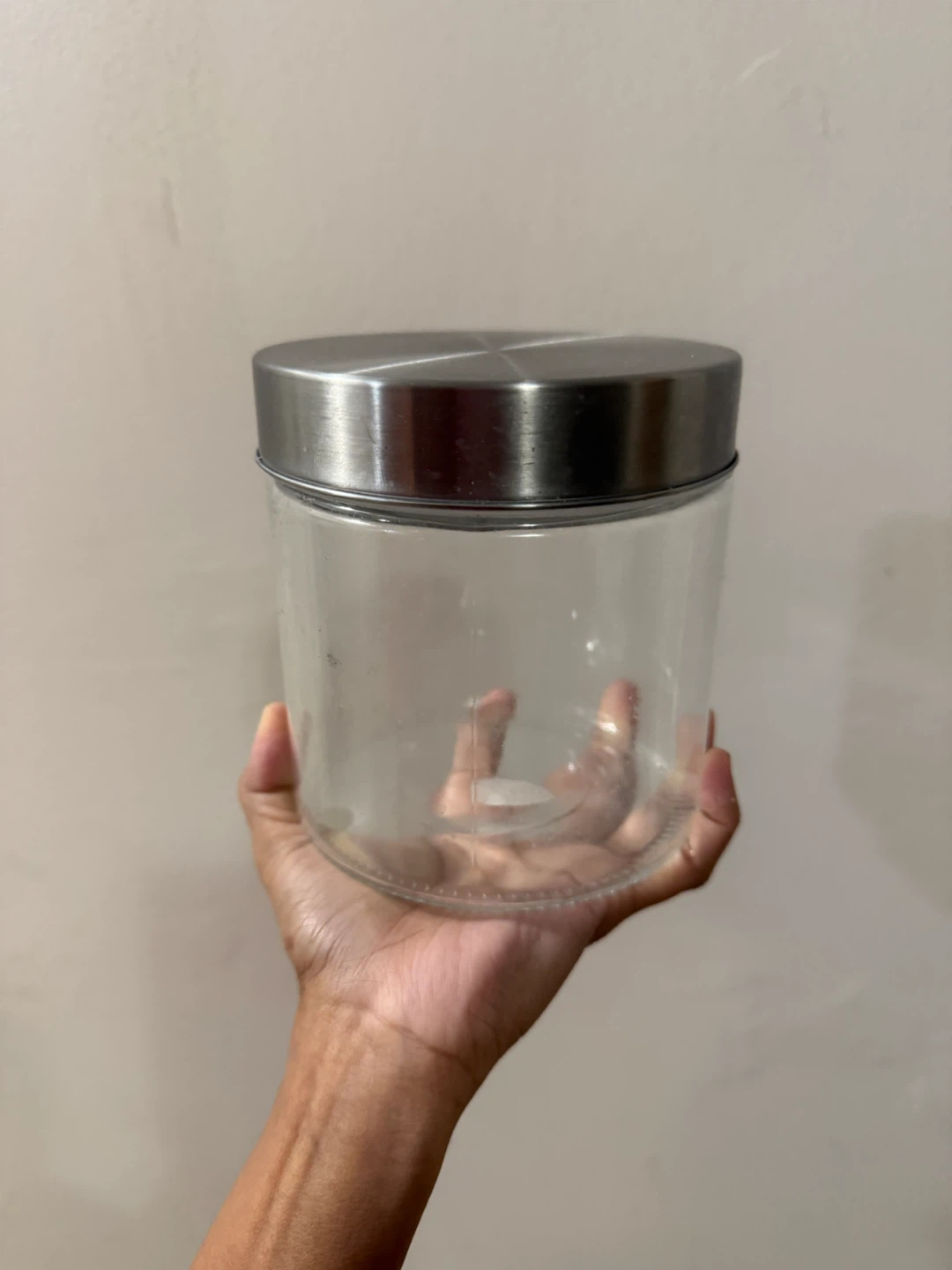 Set of 6 Glass Storage Jars with Metal Lids
