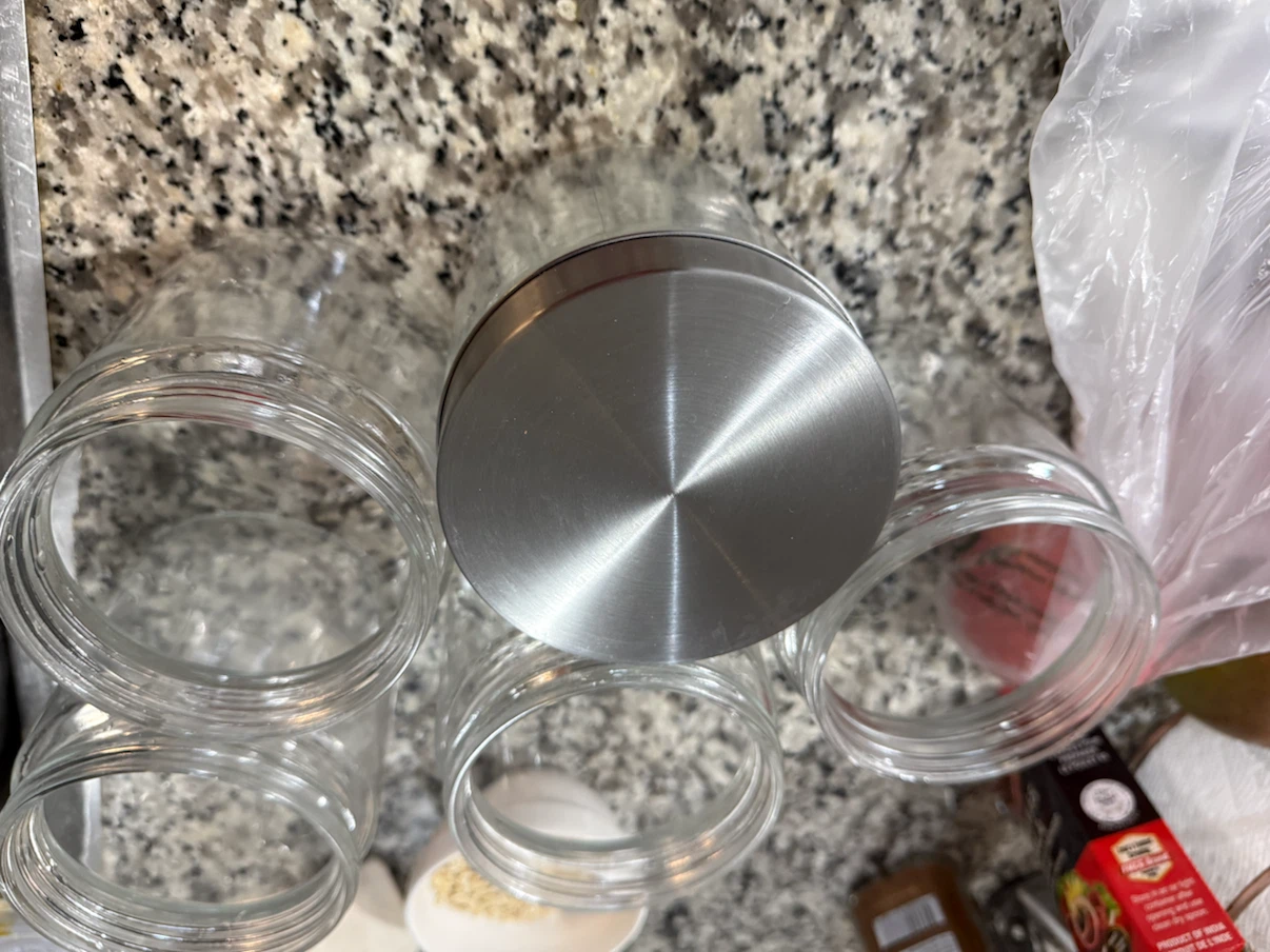 Set of 6 Glass Storage Jars with Metal Lids - photo 2
