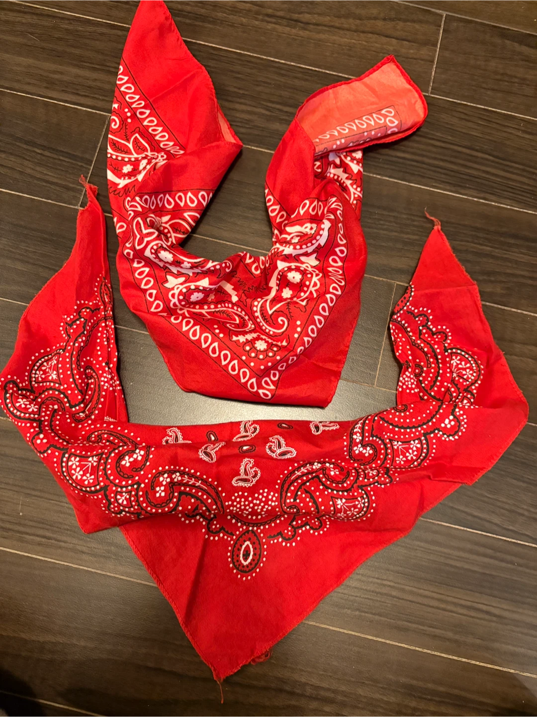 2 Red Paisley Bandanas