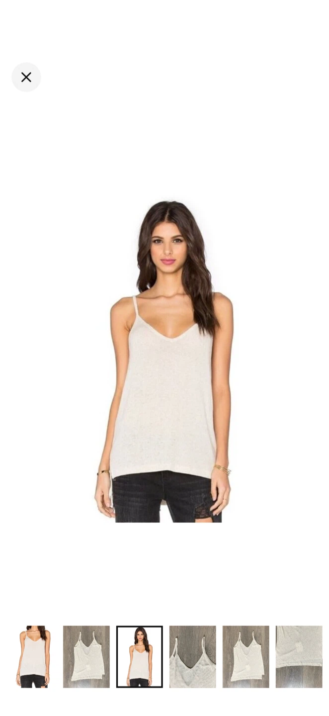 Revolve LNA Cream Ribbed Knit Tank Top