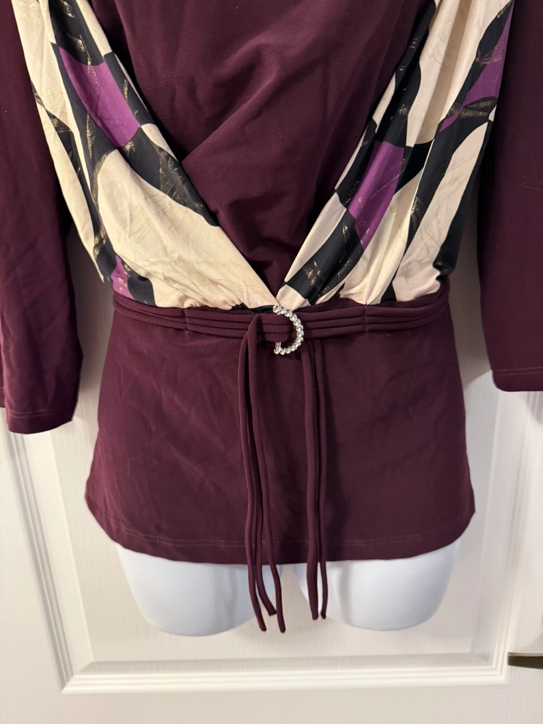 Y2K women’s Purple and patterned long-sleeve blouse - photo 3