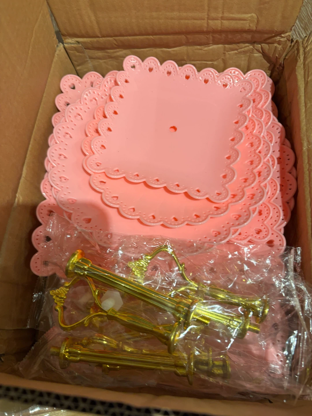 New? Pink 3-Tier Dessert Stand Set - photo 2