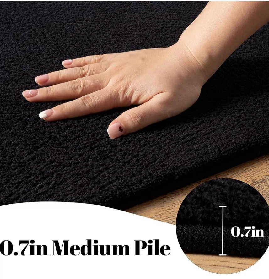Black Area Rug with Non-Slip Backing 6”x9” - photo 4