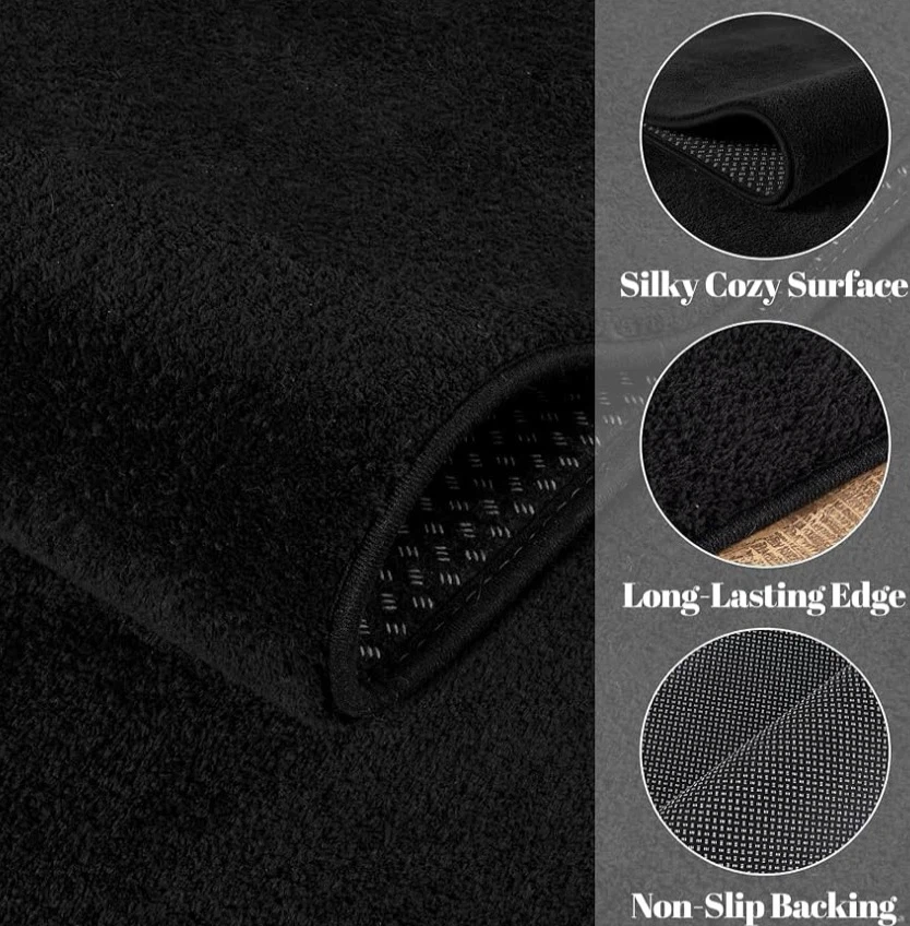 Black Area Rug with Non-Slip Backing 6”x9” - photo 5