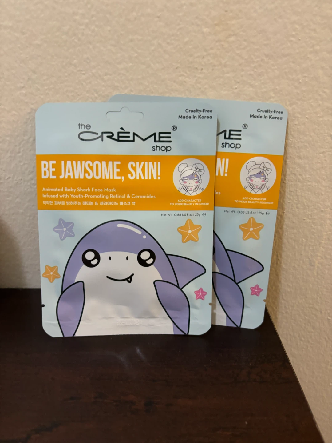 NEW-The Crème Shop Baby Shark Face Mask (2 pack)