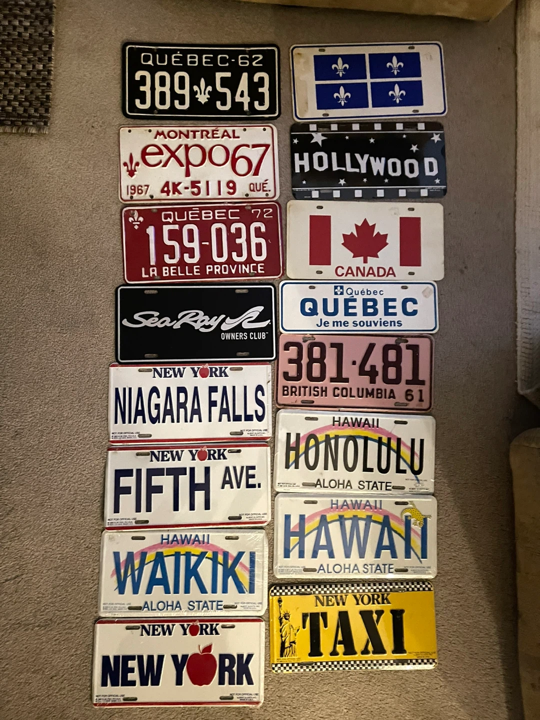 Collection of 16 Vintage Novelty License Plates