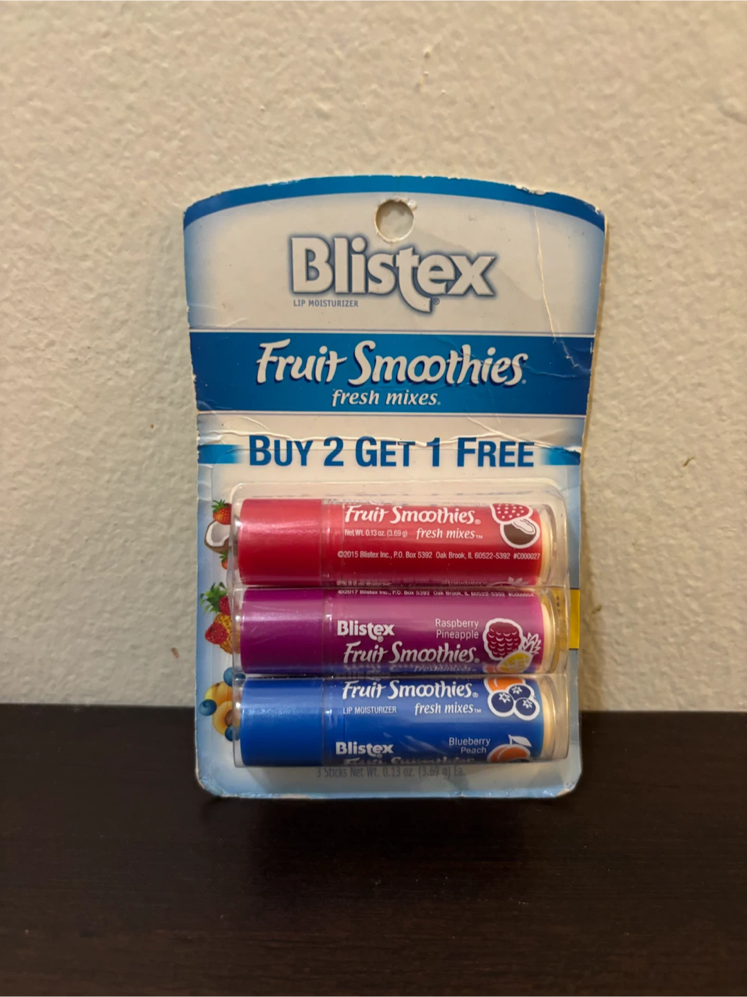 NEW-Blistex Fruit Smoothies Lip Moisturizer 3-Pack
