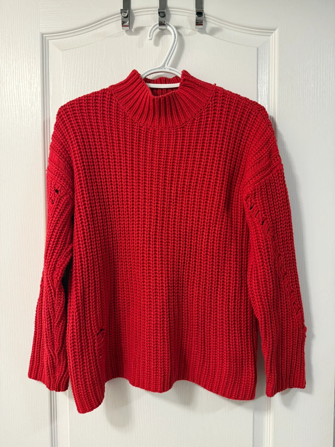 Revolve Lovers & Friends Red Chunky Knit Mock Neck Sweater - photo 2