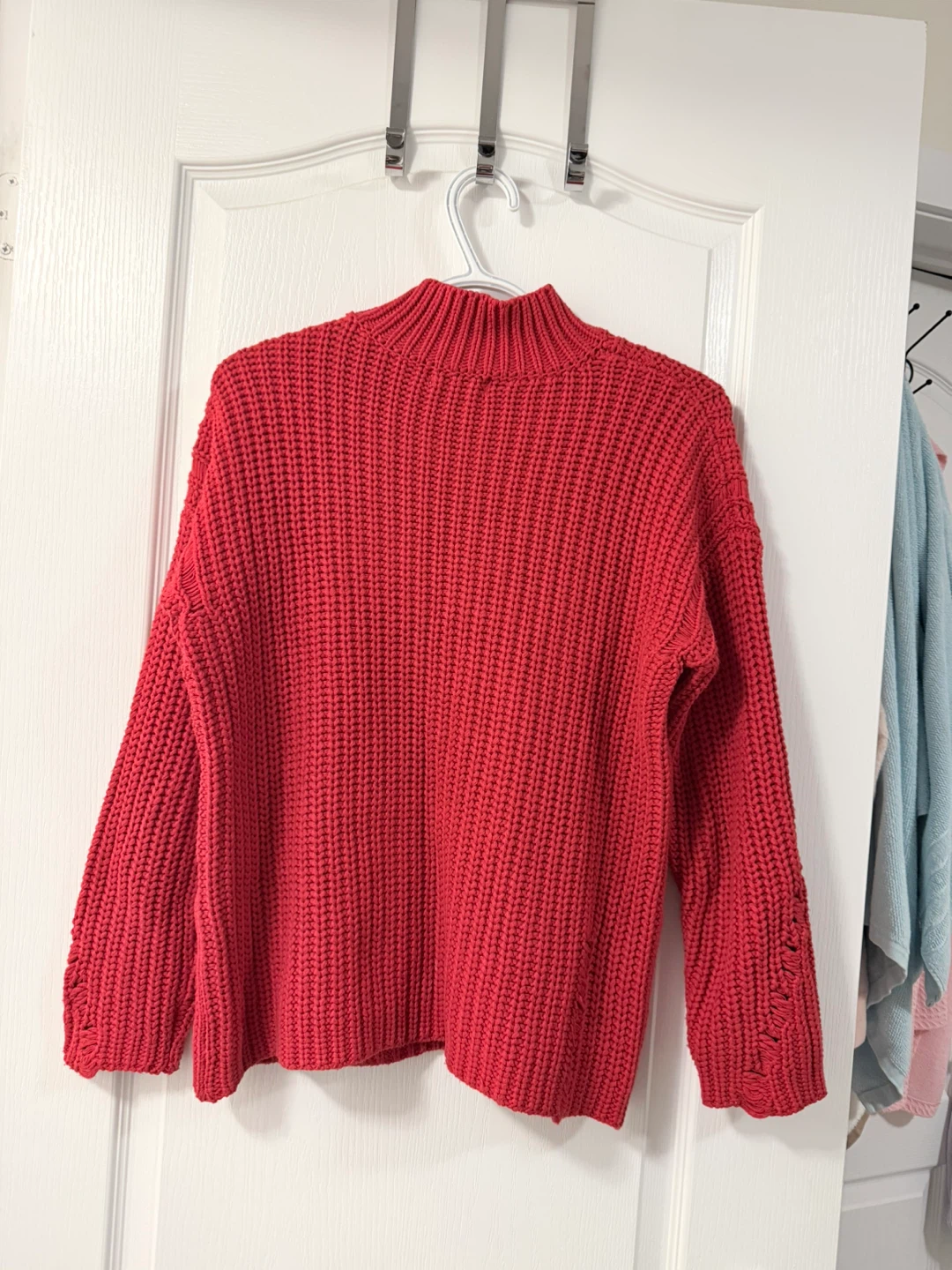 Revolve Lovers & Friends Red Chunky Knit Mock Neck Sweater - photo 3