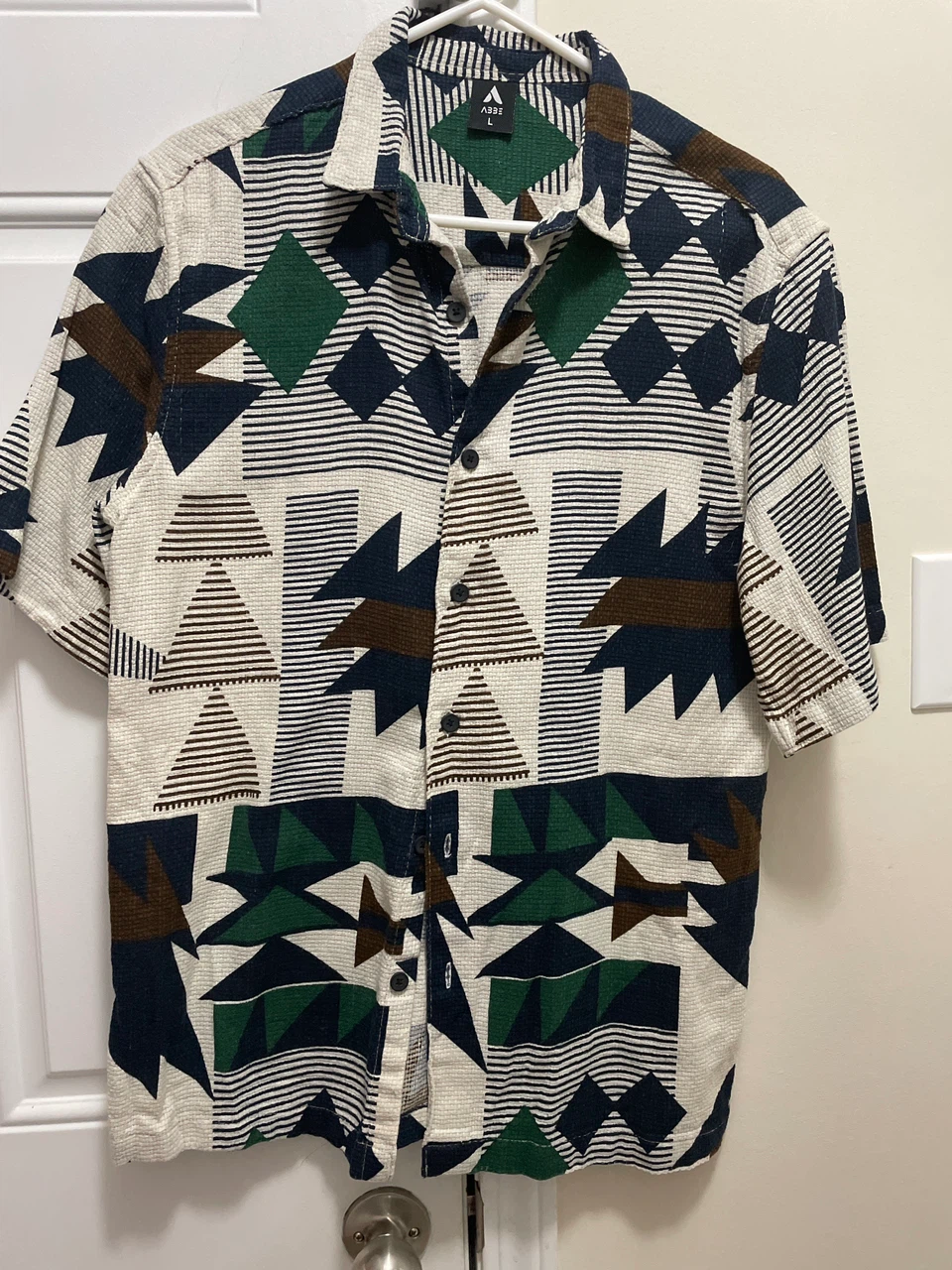 ABBE Geometric Print Shirt - Size Large