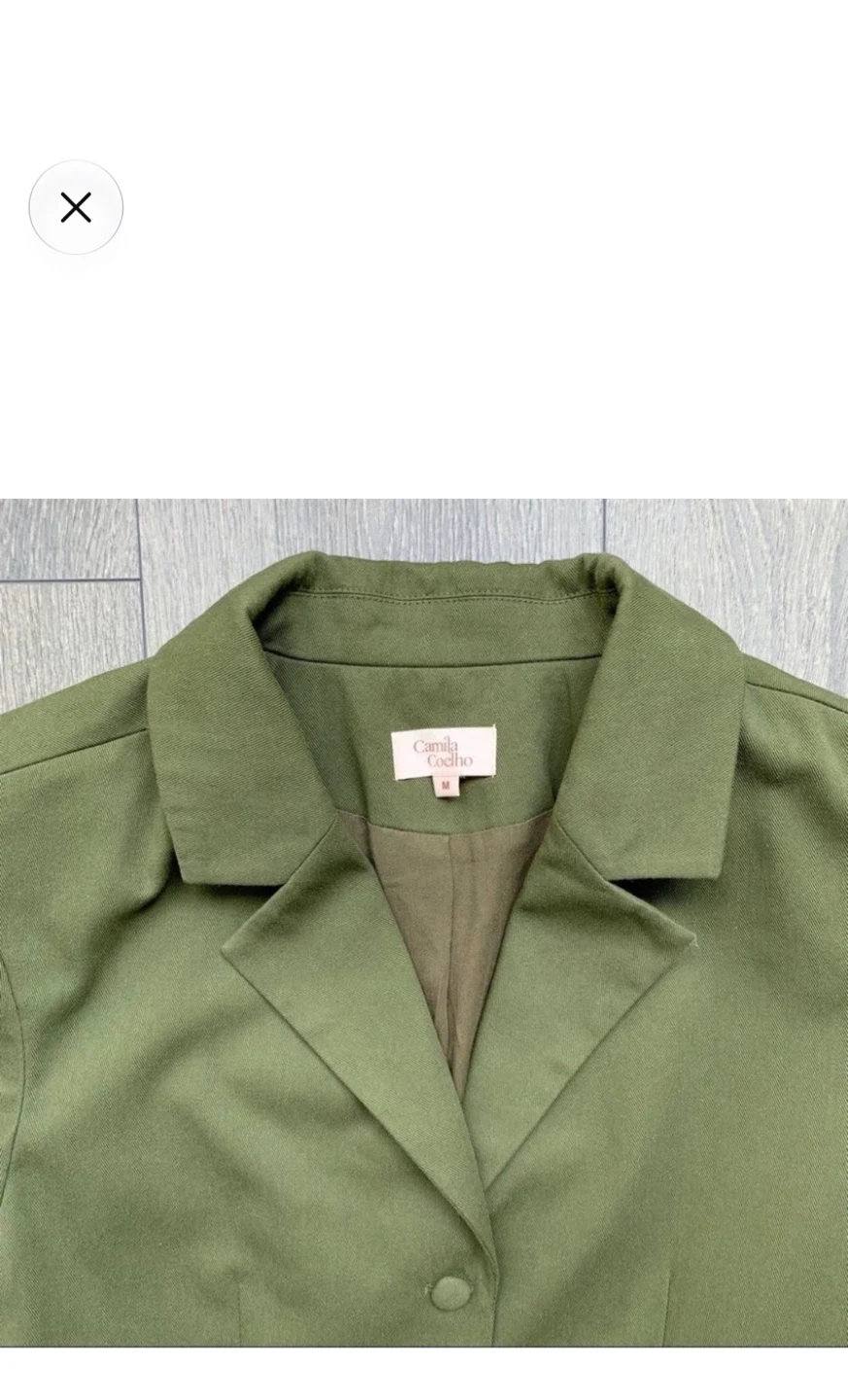 Revolve Camila Coelho Olive Cropped Blazer M - photo 5