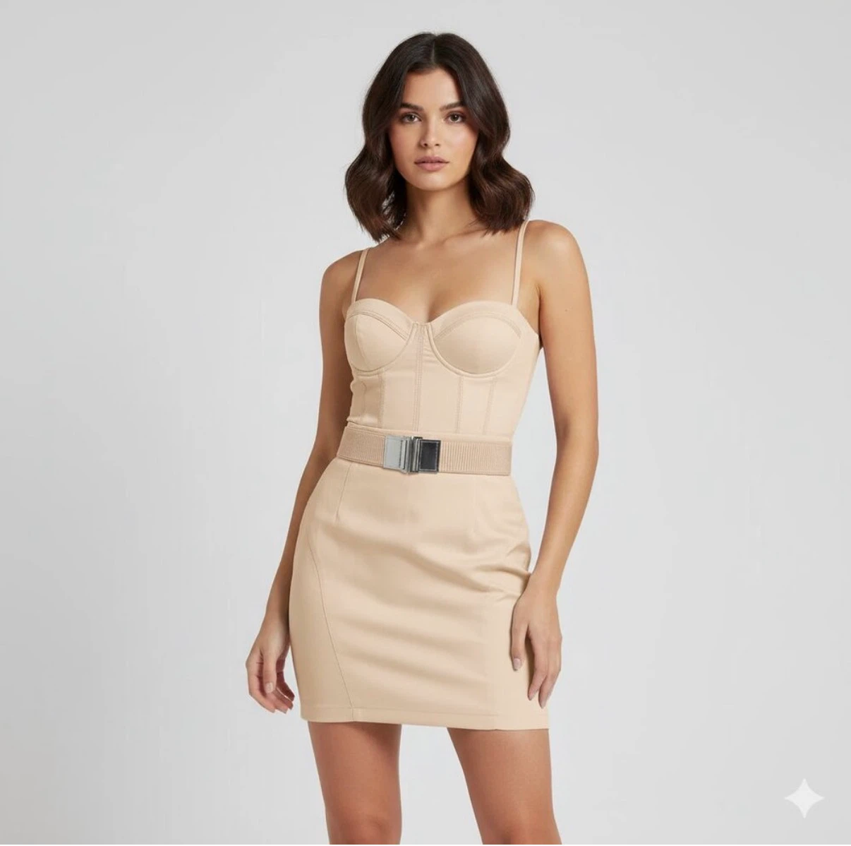 Costa Blanca Y2k Belted Bustier Corset Mini Dress
