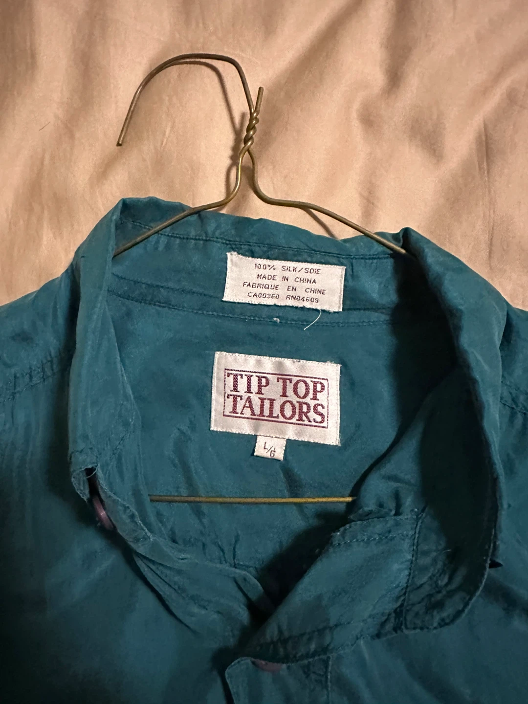 Tip Top Tailors 100% Silk Teal Shirt - photo 2
