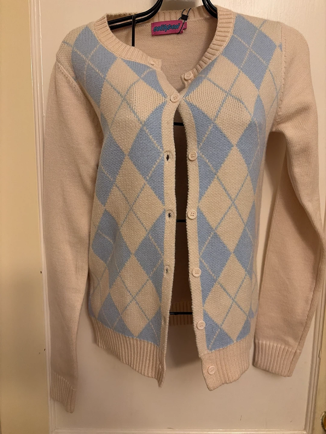 Edikted Argyle Cardigan