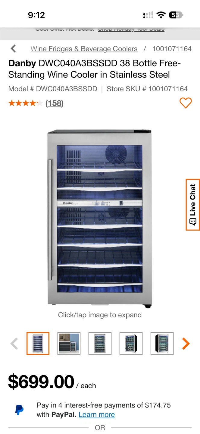Danby 38 Bottle Free-Standing Wine Cooler