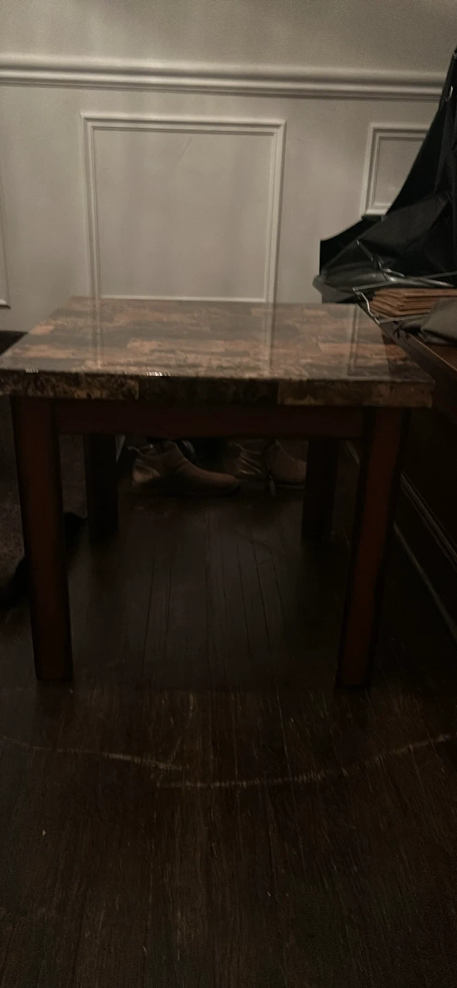 Faux Marble Top Side Table - photo 2