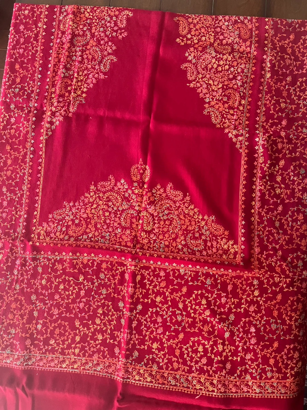 scarfs hand Embroidered and block printing aPashmina Shawl - photo 2