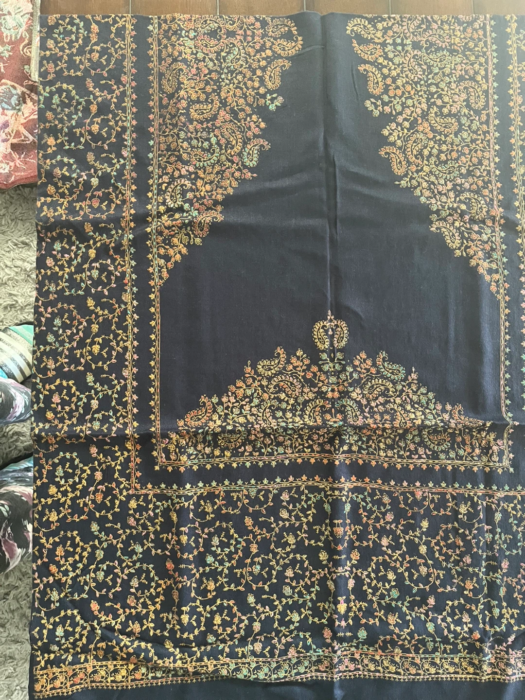 scarfs hand Embroidered and block printing aPashmina Shawl - photo 3