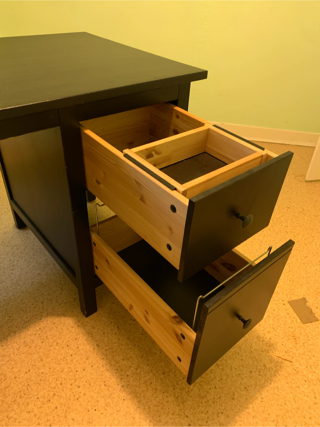 Black Wooden Writing Desk with Drawers and Storage - photo 4