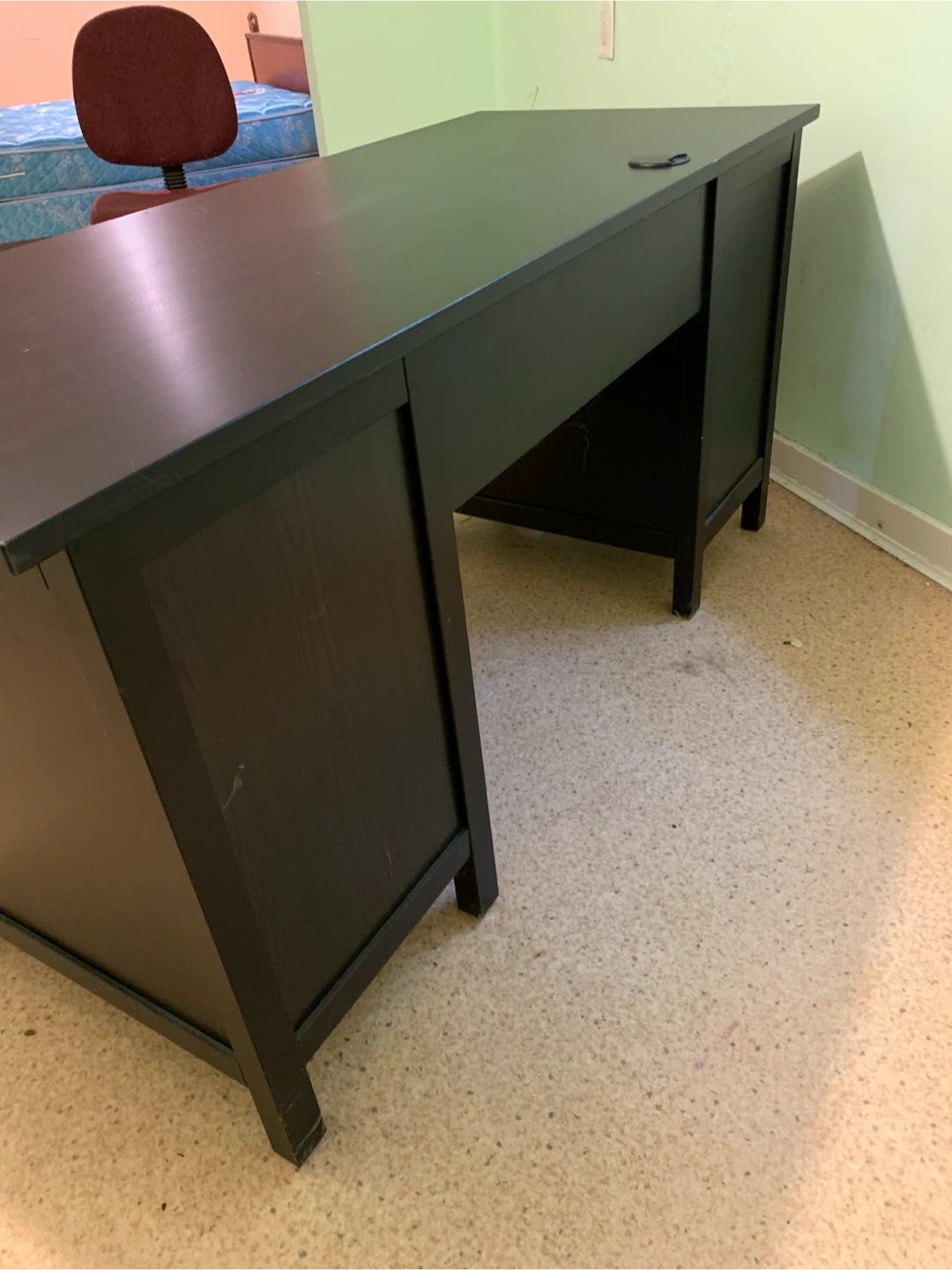 Black Wooden Writing Desk with Drawers and Storage - photo 5