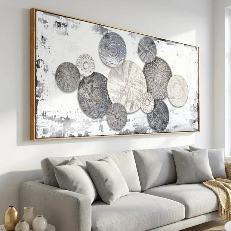 Large Textured Circular Wall Art