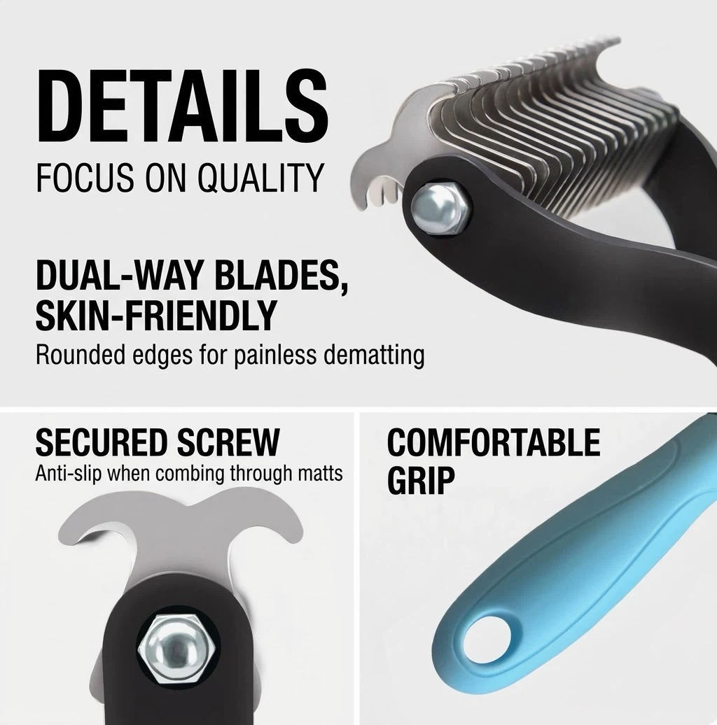 Pet Hair Removal Grooming Comb - photo 4