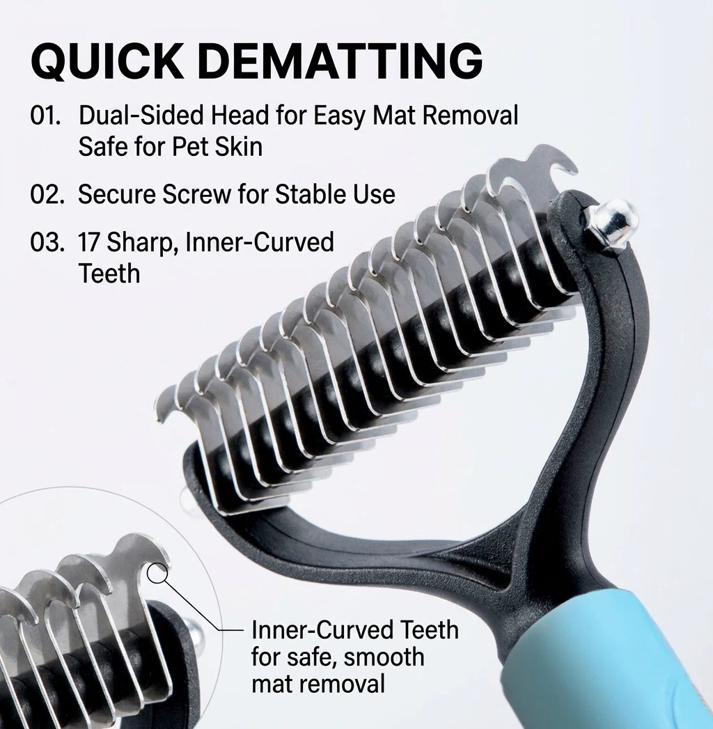 Pet Hair Removal Grooming Comb - photo 5