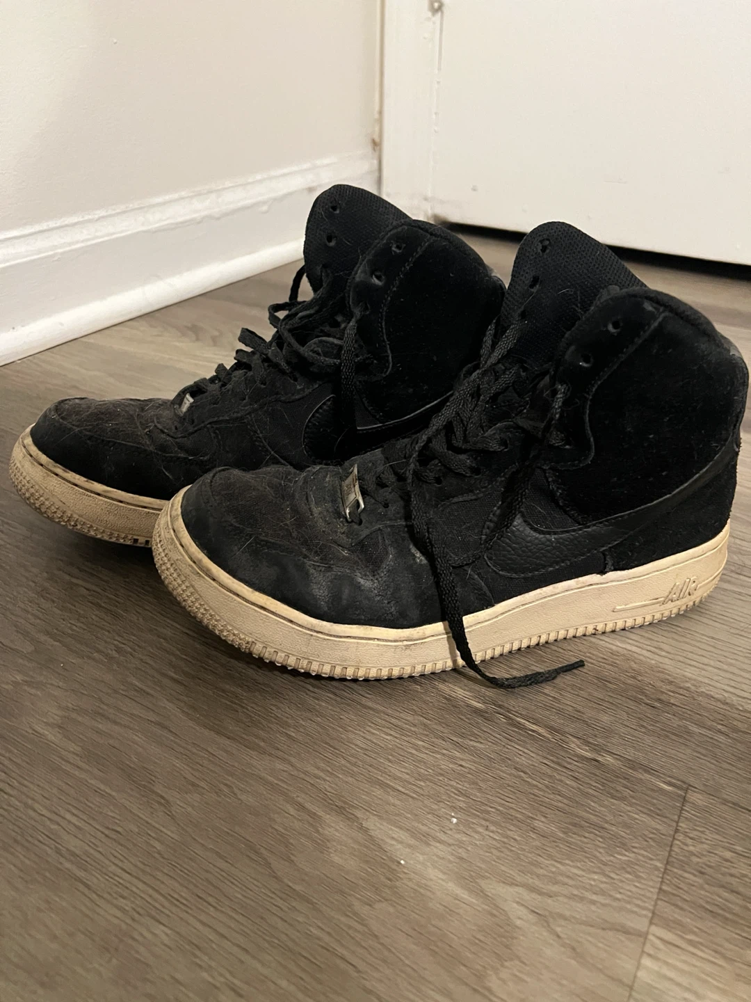 Nike Air Force 1 High Black Sneakers Size 6.5Y - photo 2