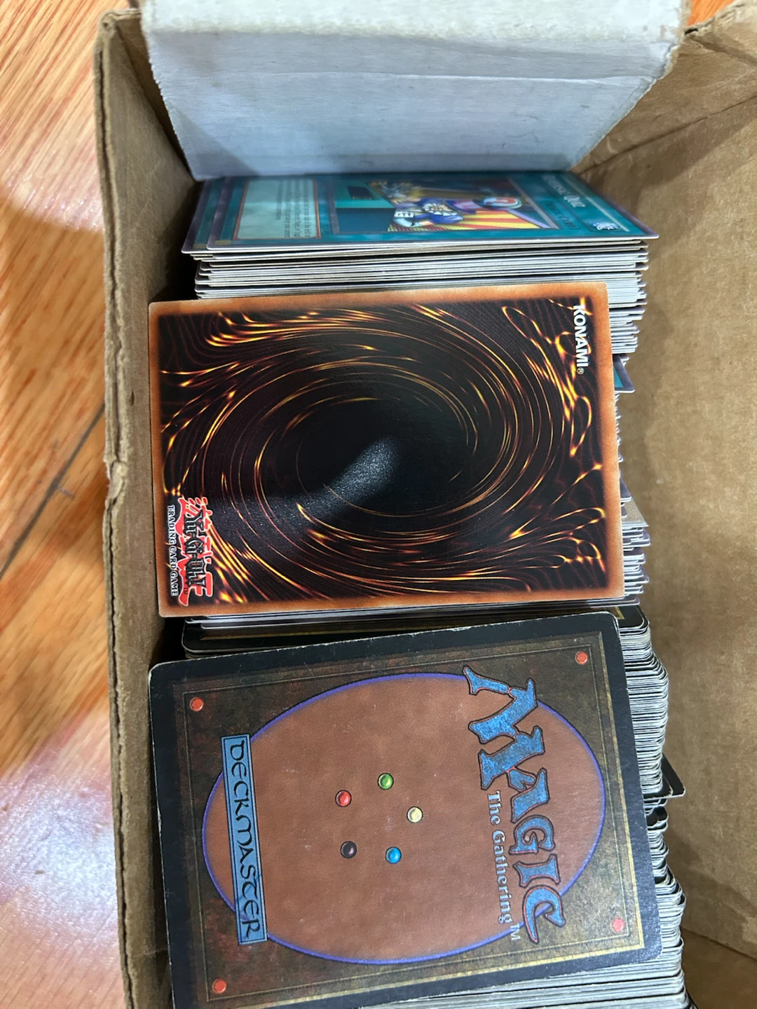 Yu-Gi-Oh first edition and magic the gathering.