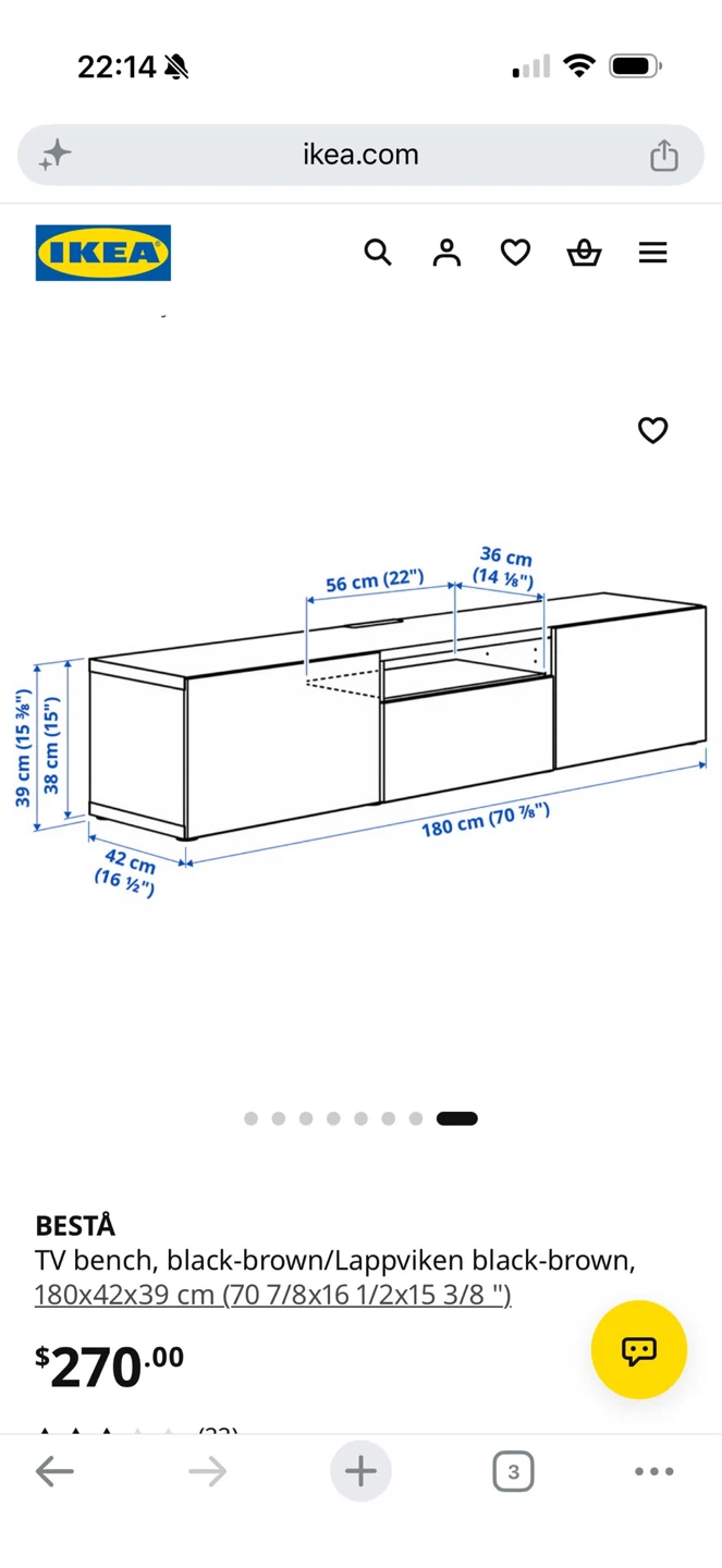 IKEA BESTA TV bench in black-brown - photo 3