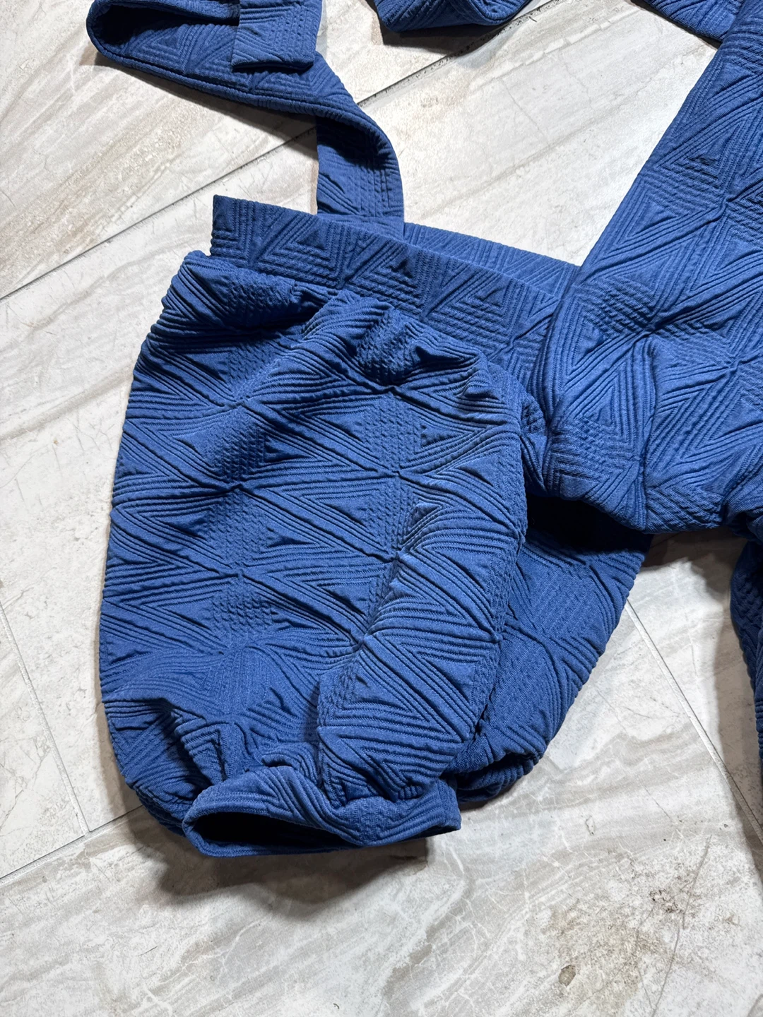 Free people Blue Textured Puff Sleeve Blouse - photo 2