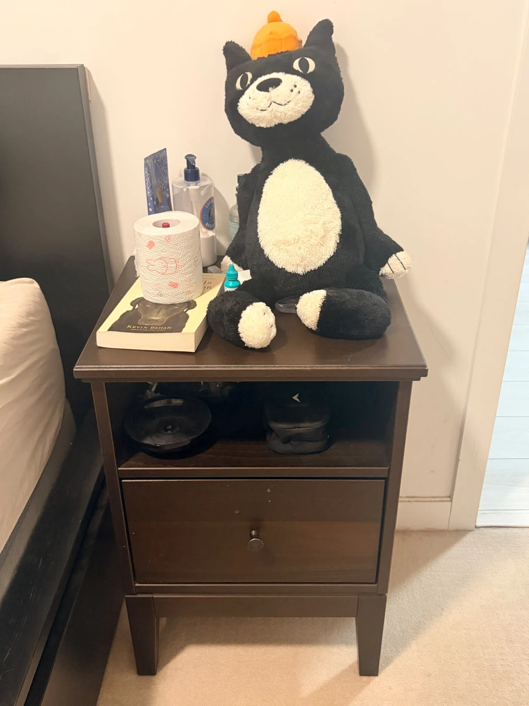 Dark Brown Wooden Bedside Table* 2