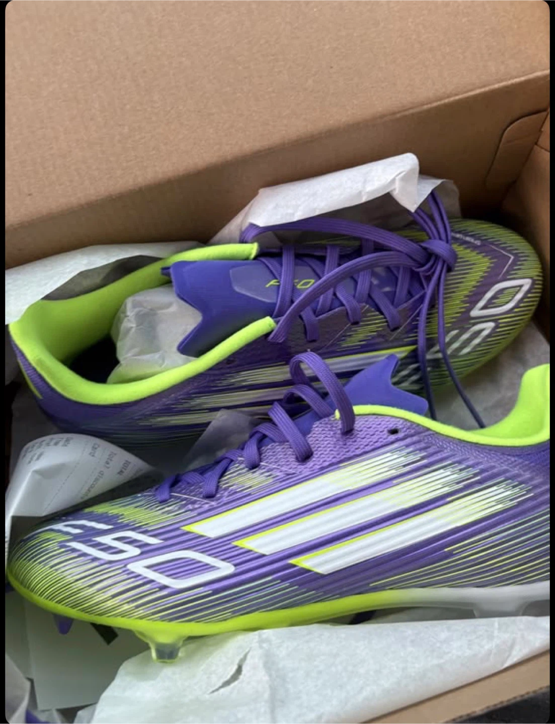 Adidas F50 Soccer Cleats Purple and Yellow - photo 2