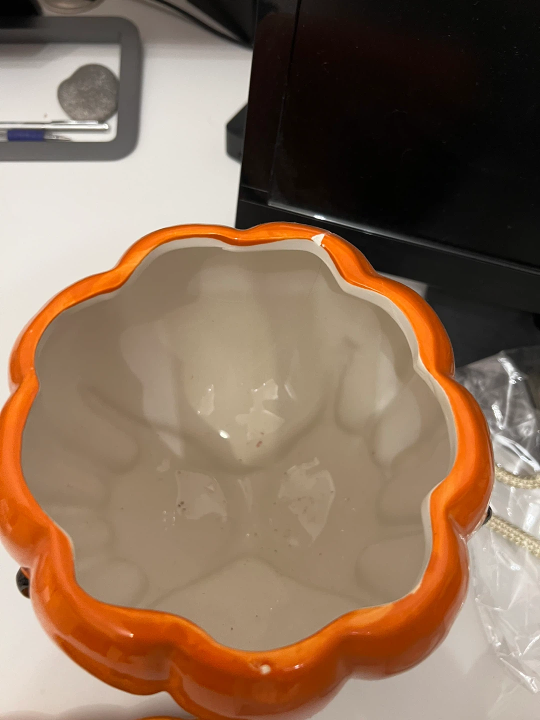 Ceramic Pumpkin Halloween Treat Bowl - photo 2