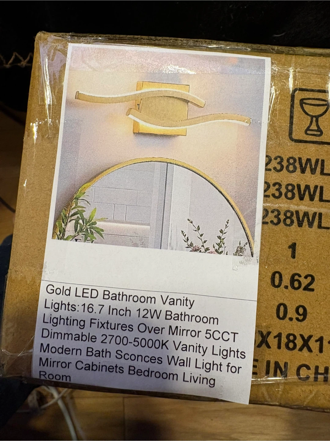 Brushed Gold LED Bathroom Vanity Light