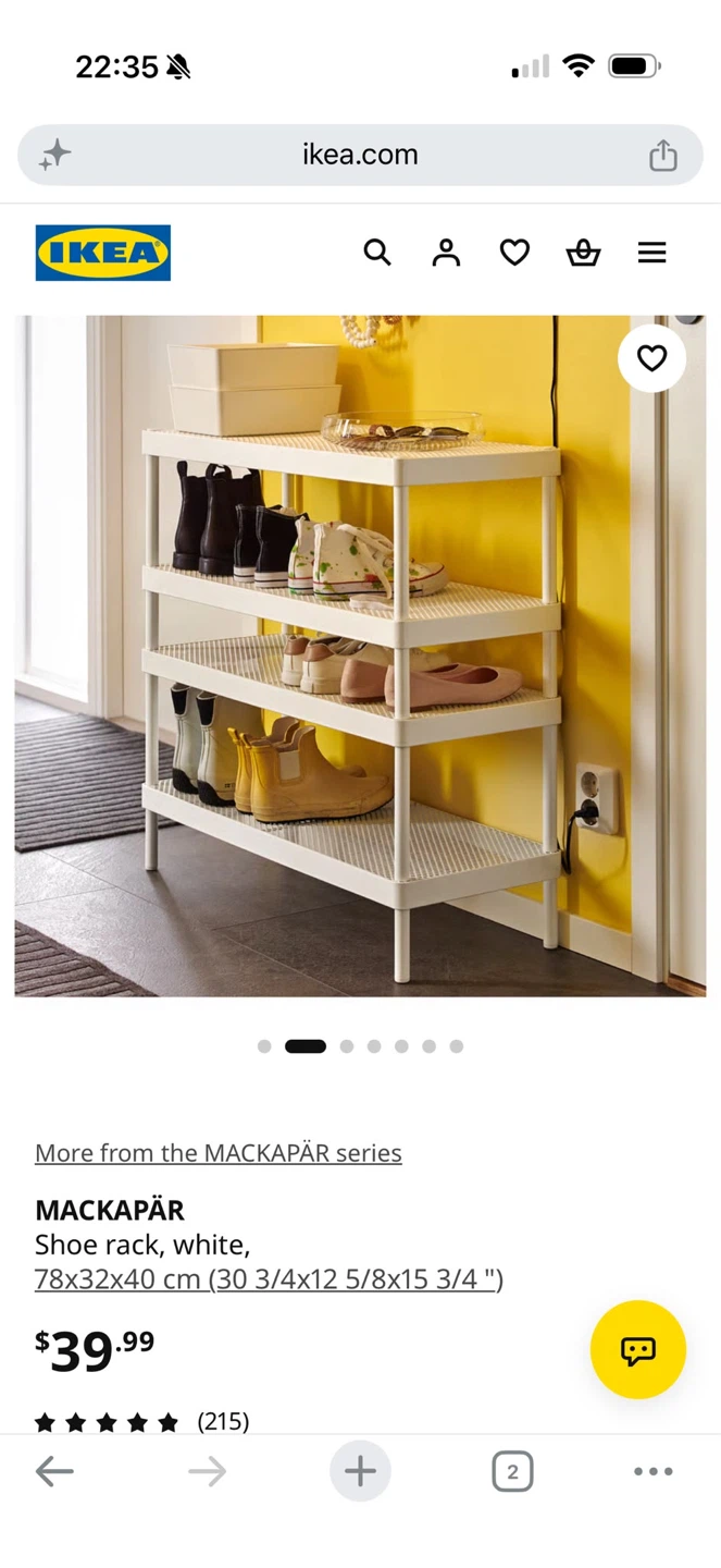 IKEA MACKAPÄR white shoe rack