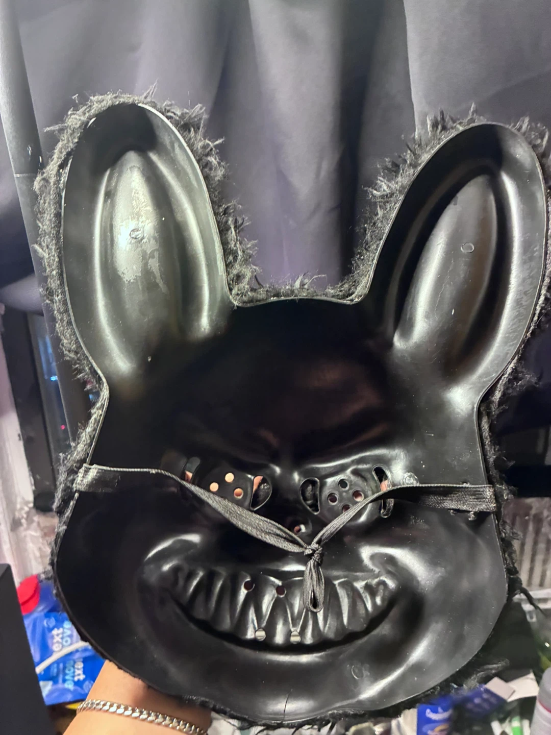 Creepy Black Bunny Mask - photo 2