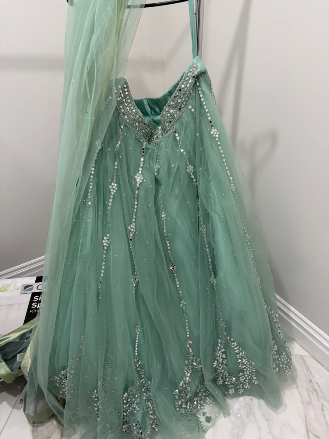 Mint Green Embroidered Lehenga Set - photo 3