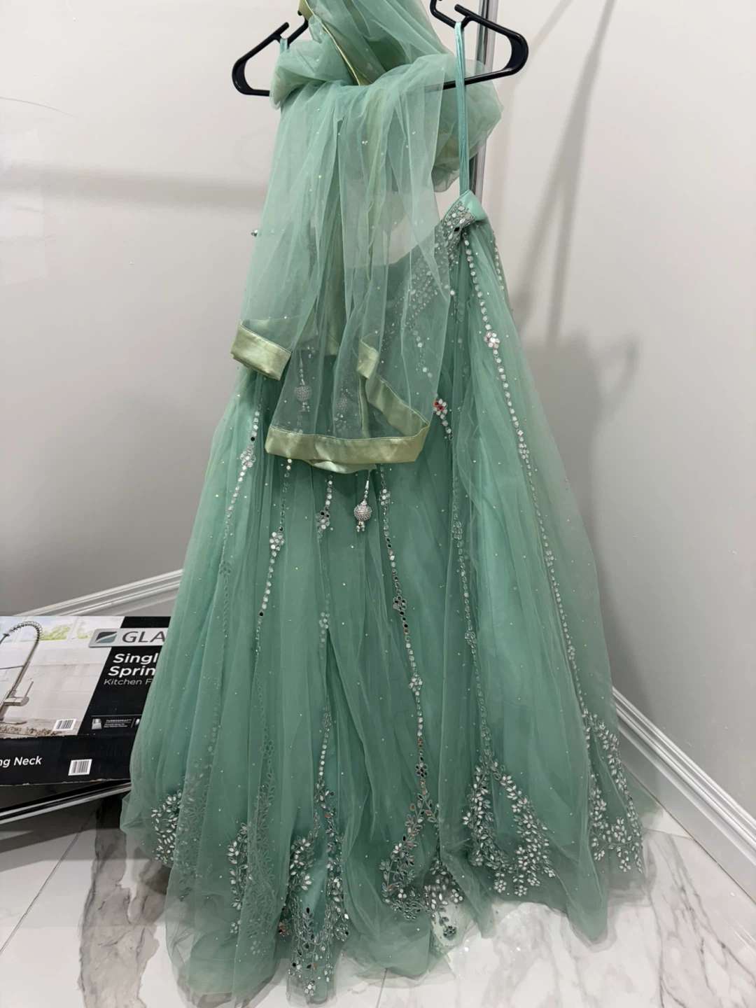 Mint Green Embroidered Lehenga Set - photo 5