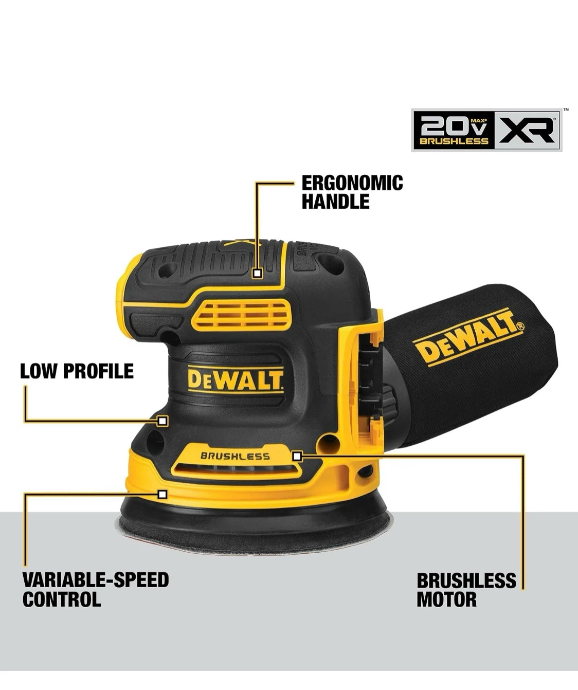 DEWALT 20V MAX XR 5-Inch Cordless Random Orbital Sander - photo 3