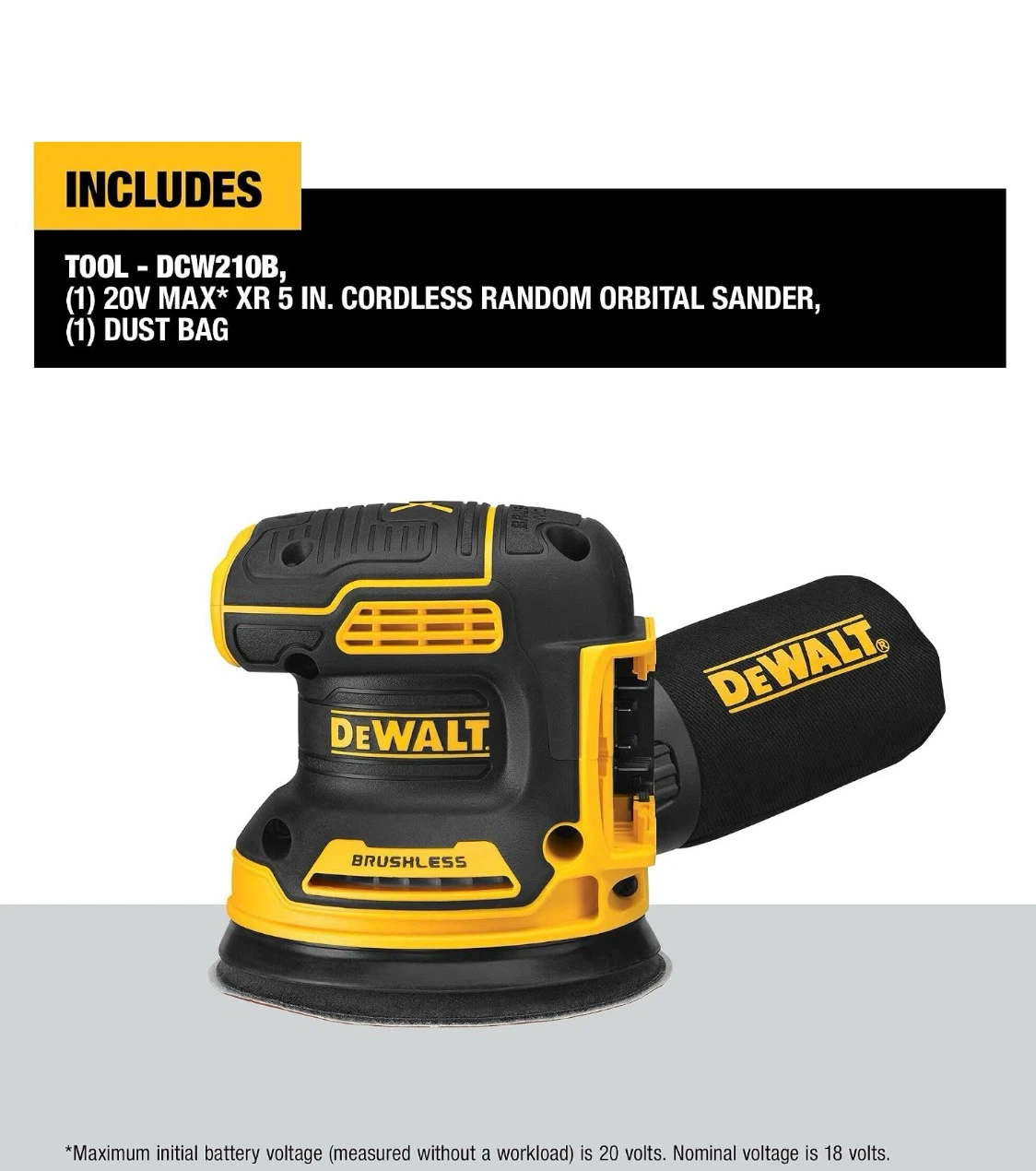DEWALT 20V MAX XR 5-Inch Cordless Random Orbital Sander - photo 4