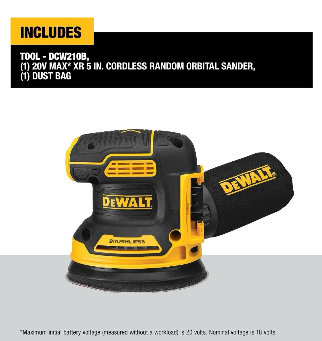 DEWALT 20V MAX XR 5-Inch Cordless Random Orbital Sander - photo 5