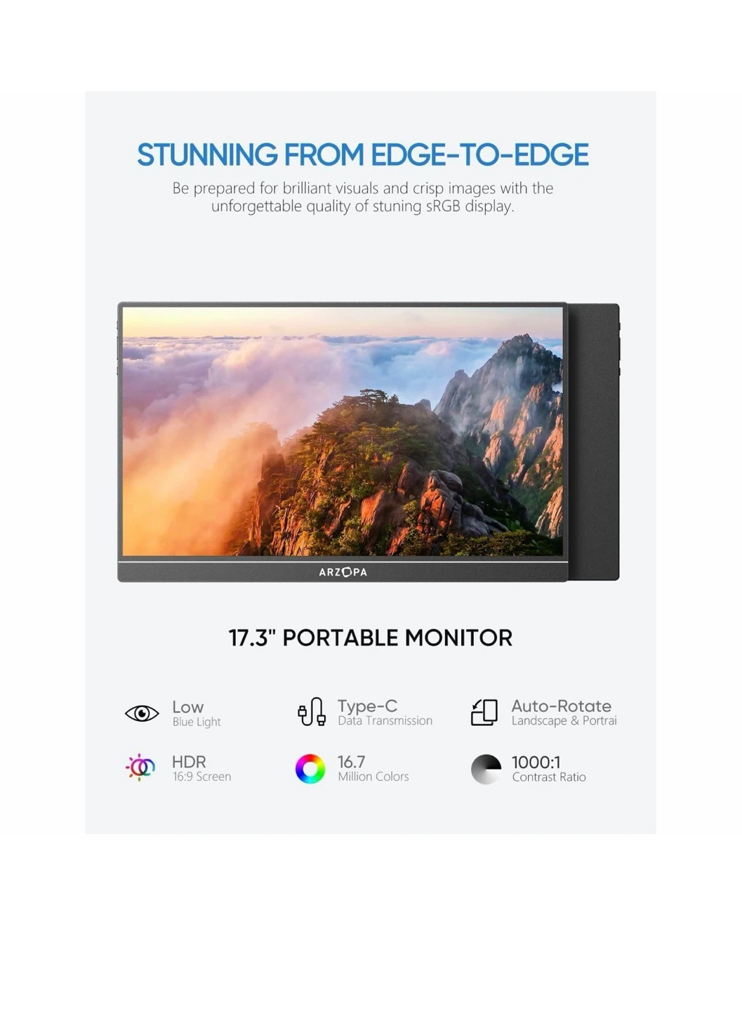Arzopa 17.3" Portable Monitor A1M - photo 5